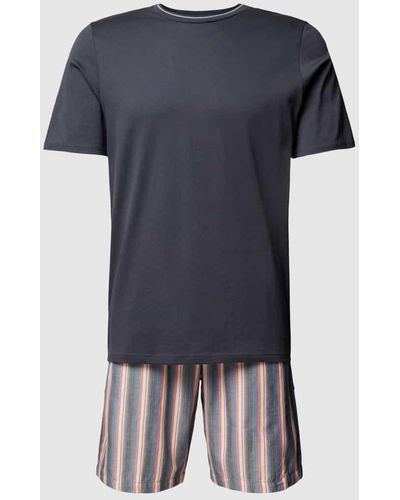 Schiesser Pyjama mit modern lässiger Passform Modell 'Selected Premium' - Blau