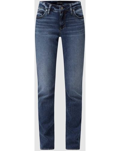 Silver Jeans Co. Curvy Fit Jeans mit Stretch-Anteil Modell 'Elyse' - Blau