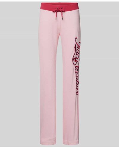 Juicy Couture Flared Cut Sweatpants mit Label-Stitching Modell 'LISA' - Pink