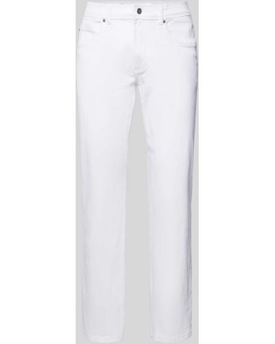 Christian Berg Men Jeans in unifarbenem Design - Weiß