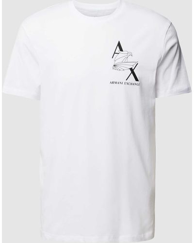Armani Exchange T-shirt Met Label- En Motiefprint - Wit