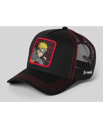 Capslab Trucker Cap mit Motiv-Badge Modell 'Naruto' - Schwarz