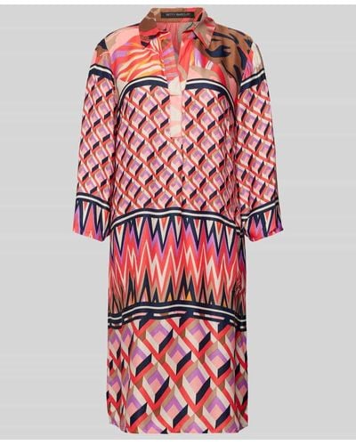 Betty Barclay Knielanges Kleid mit Allover-Print - Rot