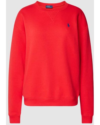 Polo Ralph Lauren Sweatshirt mit Logo-Stitching - Rot