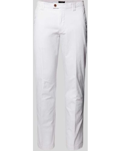 Cinque Slim Fit Chino mit Bügelfalten Modell 'WOOD' - Weiß
