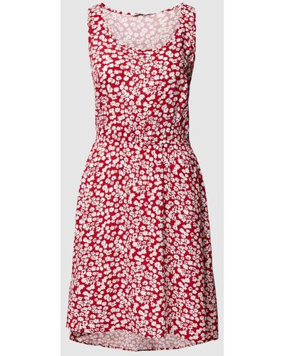 ONLY Knielanges Kleid mit floralem Muster Modell 'NOVA' - Rot