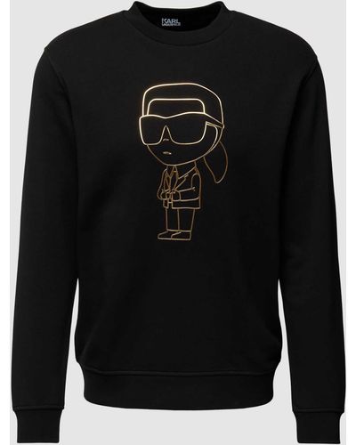 Karl Lagerfeld Sweatshirt mit Label-Print - Schwarz