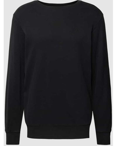 Mazine Sweatshirt mit Label-Stitching Modell 'Burwood' - Schwarz