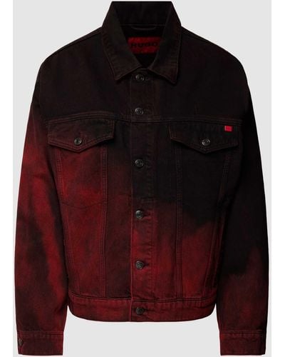 HUGO Jeansjacke mit Farbverlauf - Rot