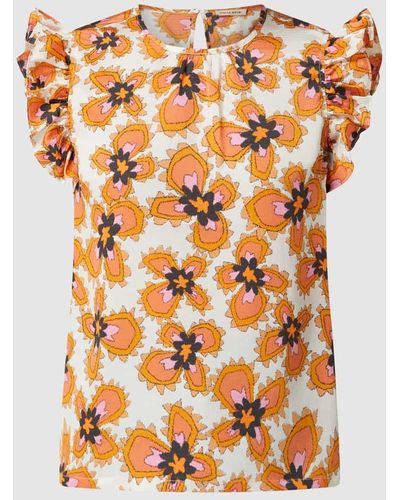 Stella Nova Blusenshirt mit Allover-Muster Modell 'Bolette' - Orange