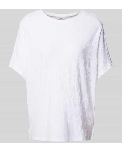 Brax T-Shirt mit floralem Muster - Weiß