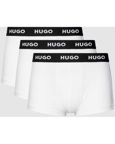 HUGO Trunks mit Label-Details im 3er-Pack - Weiß