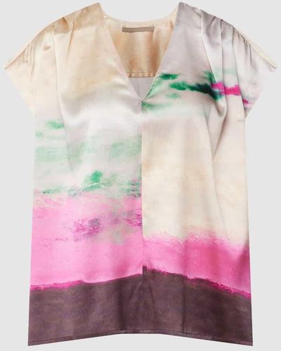 The Mercer N.Y. Bluse aus Seide mit Allover-Muster - Pink