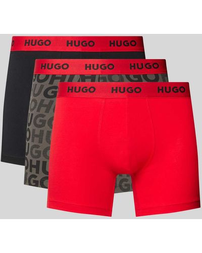 HUGO Boxershort Met Elastische Logoband - Rood