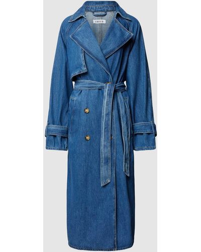 EDITED Jeanstrenchcoat mit Bindegürtel Modell 'Belen' - Blau