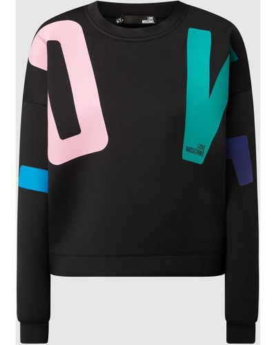 Love Moschino Sweatshirt Met Logoprint - Zwart