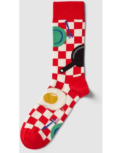 Happy Socks Socken mit Allover-Print Modell 'Early Bird' - Rot