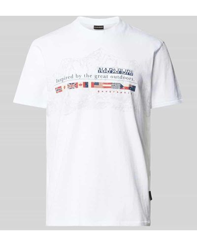 Napapijri T-Shirt mit Motiv-Print Modell 'TURIN' - Grau