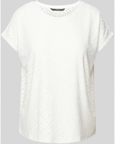 Vero Moda T-shirt Met Broderie Anglaise - Wit