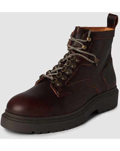 SELECTED Boots aus Leder Modell 'SLHANDY LEATHER HIKING' - Braun