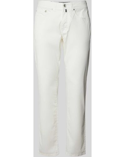 Pierre Cardin Tapered Fit Hose im 5-Pocket-Design Modell 'Lyon' - Weiß