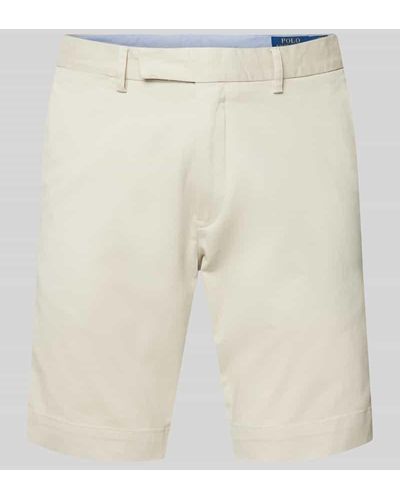 Polo Ralph Lauren Slim Stretch Fit Shorts im unifarbenen Design - Natur