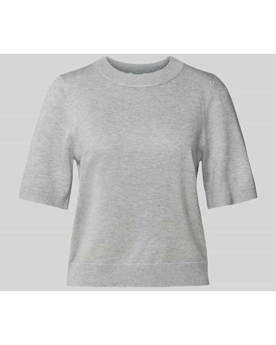 Mbym Strickshirt im unifarbenen Design Modell 'Carla' - Grau