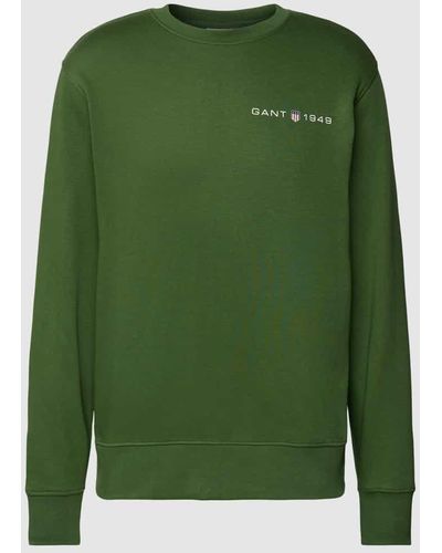 GANT Sweatshirt mit Label-Print - Grün