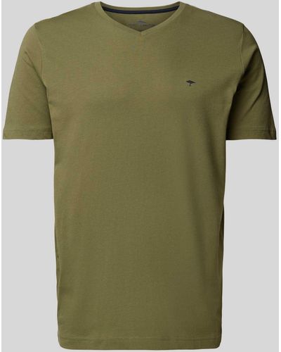Fynch-Hatton T-shirt Met V-hals - Groen