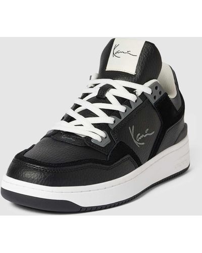 Karlkani Sneakers Met Labelstitching - Zwart