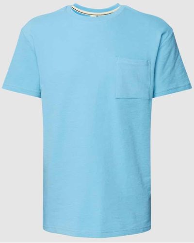 Anerkjendt T-Shirt mit Brusttasche Modell 'KIKKI' - Blau