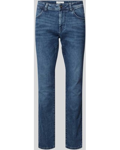 Tom Tailor Regular Slim Jeans Met Labeldetail - Blauw