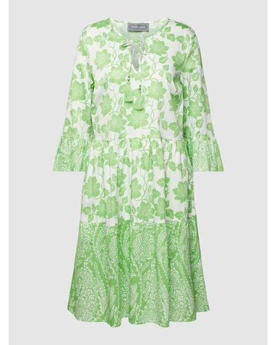 White Label Knielanges Kleid mit floralem Muster - Grün