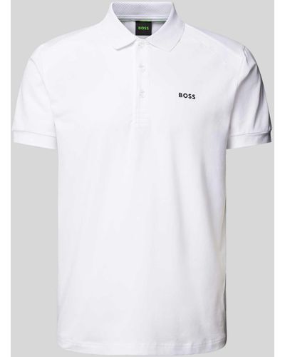 BOSS Poloshirt mit Label-Print Modell 'Paddy' - Weiß