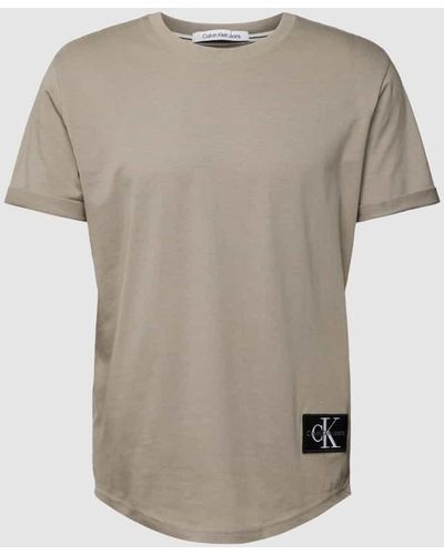 Calvin Klein T-Shirt mit Label-Patch - Grau