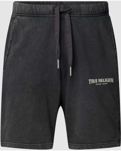 True Religion Shorts mit Label-Print - Schwarz