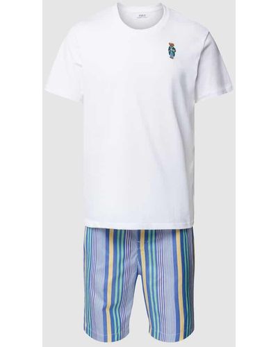 Polo Ralph Lauren Pyjama mit Motiv-Stitching - Weiß