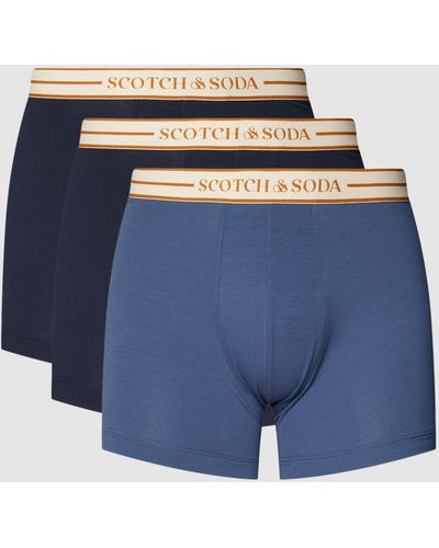 Scotch & Soda Trunks mit Label-Detail im 3er-Pack - Blau