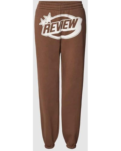 Review Sweatpants mit Puff Logo-Print - Braun