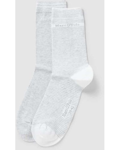 Marc O' Polo Socken mit Label-Detail im 2er-Pack Modell 'MARTHA' - Weiß