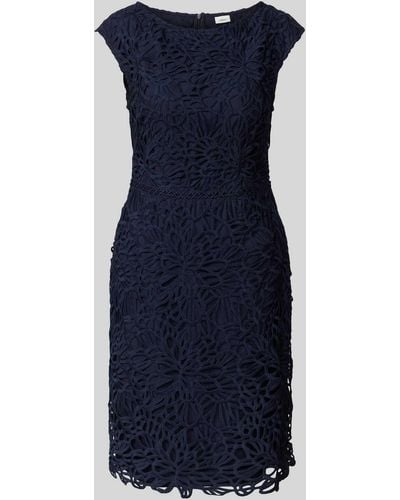 S.oliver Knielanges Kleid mit U-Boot-Ausschnitt - Blau