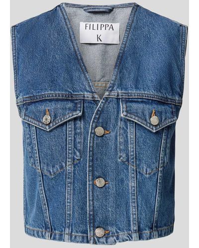 Filippa K Jeansweste mit Knopfleiste - Blau