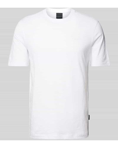 Bugatti T-Shirt im unifarbenen Design - Weiß