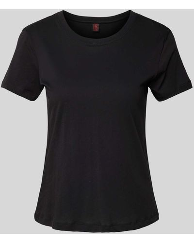 Stefanel T-Shirt im unifarbenen Design - Schwarz