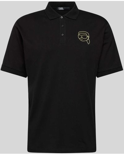 Karl Lagerfeld Poloshirt mit Logo-Print - Schwarz