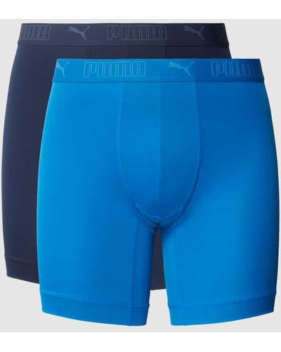 PUMA Boxershorts mit elastischem Logo-Bund im 2er-Pack Modell 'Sport' - Blau
