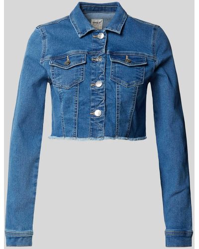 ONLY Kort Jeansjack Met Borstzakken - Blauw