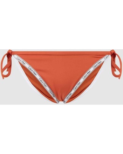 Calvin Klein Bikinibroekje Met Vetersluiting - Oranje