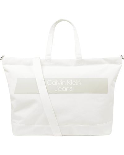 Calvin Klein Shopper Met Logo - Wit