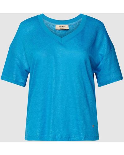 Mos Mosh T-shirt Met Effectgaren - Blauw